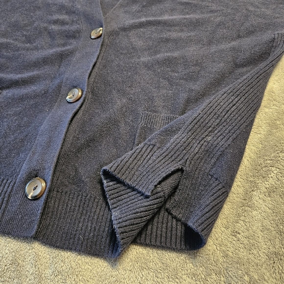 J. Jill 100% Cotton Button Up Oversized Cropped V Neck Cardigan Sweater Size M - Picture 6 of 8